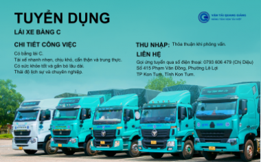 Tuyển dụng lái xe bằng C tháng 8